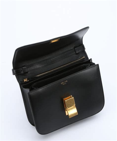 celine medium classic leather shoulder bag medium / black|celine box bag medium.